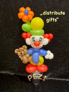 Kunterbunter Luftballon Clown mit Bärchen